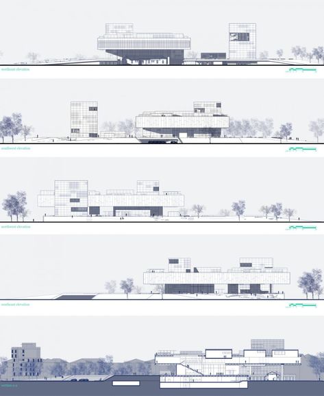 Architecture Drawing Presentation, Presentation Board Design, Perspective View, Architecture Portfolio Design, Colour Architecture, Design Proposal, Architecture Elevation, Architecture Presentation Board, Revit Architecture