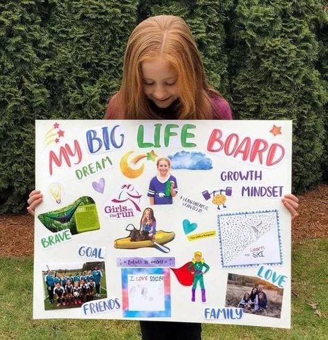 my big life board | vision board categories | vision board worksheet for students | vision board ideas for kids Organisation, Vision Board Activity, Vision Board Categories, Kids Vision Board, Vision Board Themes, Vision Board Project, Dream Jar, Soccer Love, Vision Board Workshop