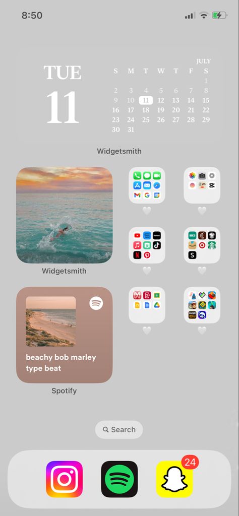Iphone Background Layout Ideas, Cute Small Widgets, How To Costumize Iphone, Organization Iphone Screen, Iphone Summer Layout, Simple Ios Homescreen Layout, Iphone 13 Setup, Organized Wallpaper Iphone, Home Page Ideas Iphone