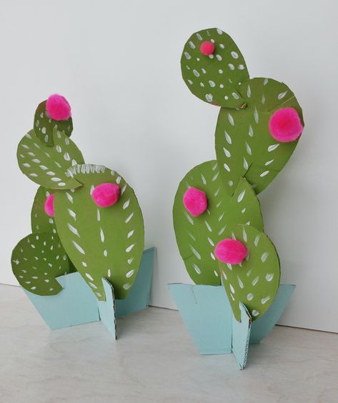 Cardboard Cactus Craft Cardboard Cactus, Monumental Vbs, Craft Cardboard, Cactus Craft, Pies Art, Spanish Decor, Vbs Themes, Vbs Crafts, Class Decoration