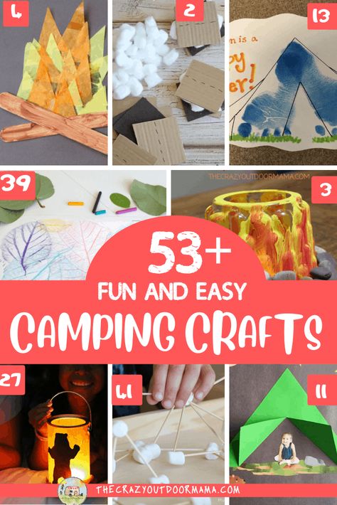 51+ Fun and Easy Camping Crafts Camping Ideas For Preschool Classroom, Prek Camping Theme Activities, Crafts About Camping, Great Outdoors Theme Preschool, Summer Camp Decorating Ideas, Farm Life Activities For Preschool, Camping Activities For Preschool Crafts For Preschoolers, Daycare Camping Theme Activities, Kids Camping Crafts Ideas