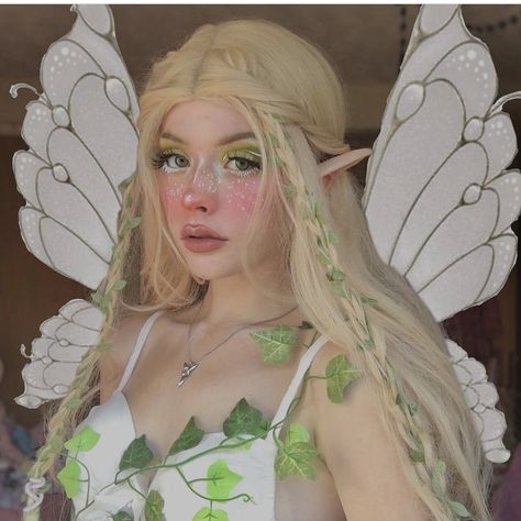 Fairy Wings White, Elf Kostüm, Fairy Make-up, Iridescent Butterfly, Fairy Photoshoot, Fairy Cosplay, Fairy Halloween Costumes, Girls Costumes, Halloween Fairy