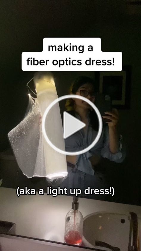 Optic Fibre Dress, Making Dresses Tiktok Videos, Fibre Optic Dress, Diy Fashion Sewing, Fiber Optic Dress, Light Up Dress, Making A Dress, Light Up Dresses, Iron Lady