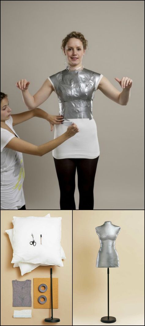 How to Make Your Own Sewing Mannequin From Duct Tape  http://craft.ideas2live4.com/2015/11/02/how-to-make-your-own-sewing-mannequin-from-duct-tape/  This DIY dress form can be of great help when making your own clothes, particularly during hemming and fitting.  It's also a great idea for when you want to make a dress for a family or friend!  Do you know someone who can use this idea? Diy Dress Form, Making Your Own Clothes, Sewing Mannequin, Duct Tape Dress, Sewing Form, Robe Diy, Make A Dress, Ideas Clothes, Make Your Own Clothes