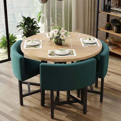 Green Upholstered Chair, White Upholstered Chair, Blue Upholstered Chair, Small Dining Table Set, Dining Table Set For 4, 4 Seater Dining Table, Round Dining Table Sets, Small Dining Area, Esstisch Modern