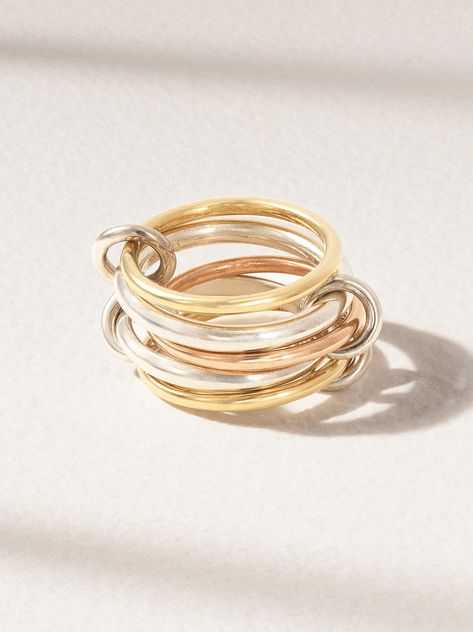 Designed as part of Spinelli Kilcollin's innovative and poetic 'Galaxy' series, the linked bands and mixed materials that make up this 'Mila MX' ring look so chic stacked on your finger. It's crafted from contrasts of 18-karat yellow and rose gold, and sterling silver. We think it makes a special gift to mark a milestone or occasion. Spinelli Kilcollin, Fine Jewelry Ring, Fine Rings, Shop Sandals, Fashion Watches, Special Gift, Fashion Bracelets, Sterling Silver Ring, Fashion Necklace