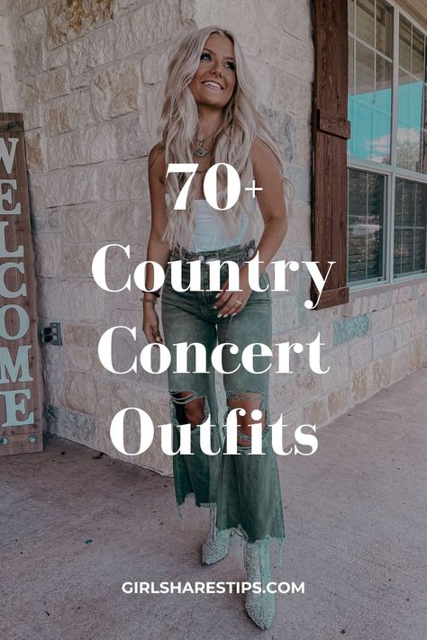 Discover trendy, cute, stylish, and easy country concert outfit ideas for spring, summer, fall, and winter. Perfect for Nashville or Stagecoach Festival, these classy ensembles draw inspiration from Morgan Wallen and Coachella aesthetics. Whether you prefer jeans or dresses, plus size options and all-black looks are available. Elevate your outfit with aesthetic accessories for a classy yet casual evening. Morgan Wallen Concert, Country Concert Outfit Ideas, Stagecoach Festival, Cute Outfits With Leggings, Cute Country, Aesthetic Accessories, Concert Outfit Ideas, Cute Outfits With Jeans, Country Concert Outfit