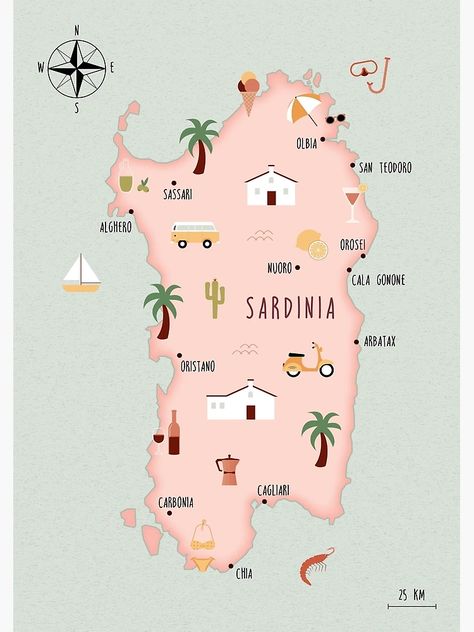 "Illustrated map of Sardinia" Greeting Card for Sale by ymkesinfogr | Redbubble Sardinia, Sardinia Italy Map, Mind Movie, Sardinia Italy, Italy Map, Illustrated Map, Italy Vacation, Amazing Places, Summer 2024