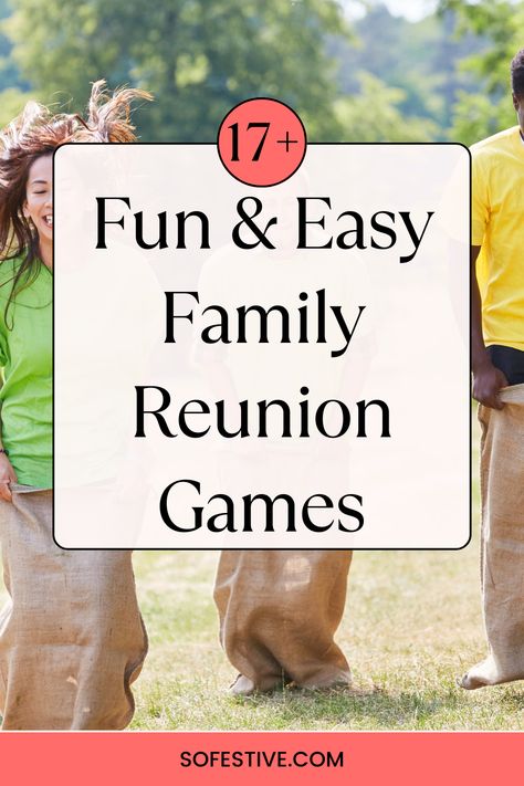 Family Gathering Games Activities, Themes For Family Reunions, Family Reunion Activities Ideas, Family Reunion Party Ideas, Planning A Family Reunion Checklist, Family Reunion Kids Games, Family Reunion Themes Ideas, Family Reunion Jeopardy, Family Reunion Ideas Themes