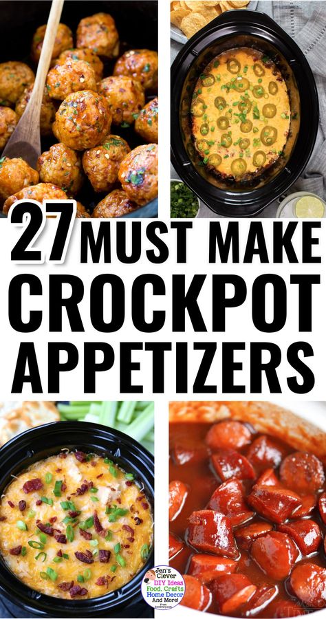 Crockpot Appetizers For Easy Make Ahead Party Food Essen, Make Ahead Party Food, Crockpot Party Food, Easy Potluck Recipes, Slow Cooker Appetizers, Fruit Appetizers, Crockpot Appetizers, Party Food Recipes, Bowl Party Food