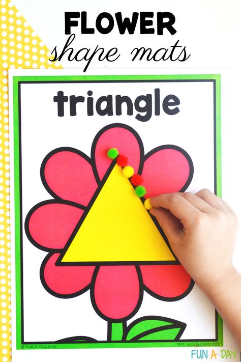 Flower Shapes Preschool, Shape Flowers Preschool, Build A Flower Preschool, Kindergarten Flower Activities, Spring Shape Activities Preschool, Flower Math Activities For Preschool, Plant Activity Preschool, Flower Literacy Activities Preschool, Signs Of Spring Preschool Activities