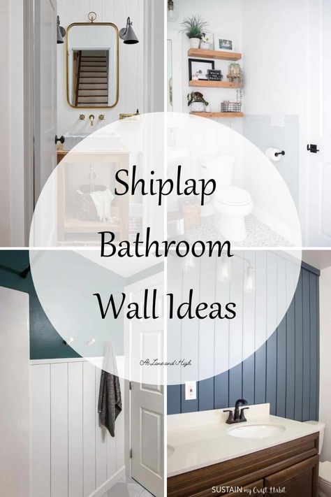 If you love the look of shiplap in a bathroom and want to create that look in your home then stick around. I have tons of shiplap bathroom wall ideas from horizontal to vertical and lots of different colors. Make sure you go all the way to the end because I have a surprise use for shiplap in your bathroom! Half Wall Shiplap Bathroom, Plank Wall Bathroom, Modern Farmhouse Powder Room, Coastal Farmhouse Bathroom, Bathroom Wall Ideas, Shiplap Bathroom Wall, Small Half Bathroom, Coastal Bathroom Design, Small Farmhouse Bathroom