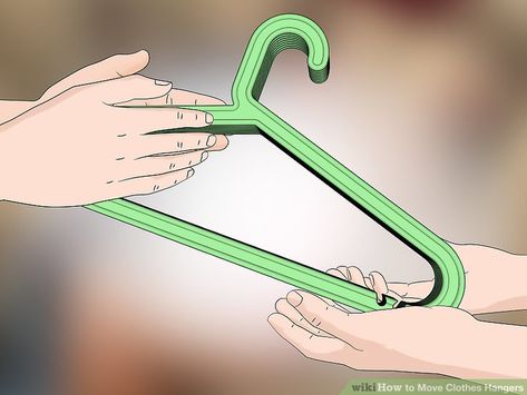 4 Ways to Move Clothes Hangers - wikiHow Packing Hangers, Wardrobe Boxes, Moving Van, Carton Design, Cardboard Cartons, Damaged Clothes, Moving Truck, Moving Boxes, Garbage Bags