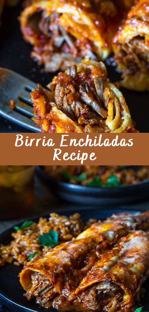 Birria Enchiladas Recipe | Cheff Recipes Birria Enchiladas, Beef Birria Recipe, Enchiladas Recipe, Hispanic Food, Enchilada Recipes, Mexican Food Recipes Authentic, Quesadillas, Beef Dishes, Mexican Dishes