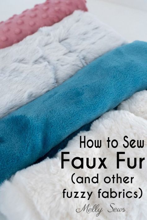 How to Sew Faux Fur Tela, Couture, Sewing Studio Organization, Sewing Hems, Fuzzy Fabric, Melly Sews, Faux Fur Bag, Pattern Weights, Sewing Fleece
