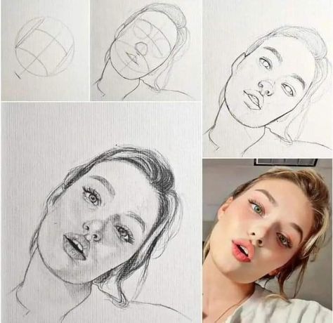 How To Draw Faces From Different Angles, How To Draw Portrait, Face Study Drawing, Face Proportions Drawing, Head Drawings, Loomis Method, Sketch Process, Portrait Drawing Tips, Ad Drawing