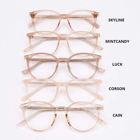 Pink Clear Glasses Frames Women, Eyeglasses Women Aesthetic, Cute Frame Glasses, Clear Glass Frames Women, Trendy Womens Eyeglasses Frames, Aesthetic Eyeglasses Frame, Frame Of Glasses, Brown Eyeglasses For Women, Pink Glasses Frames For Women