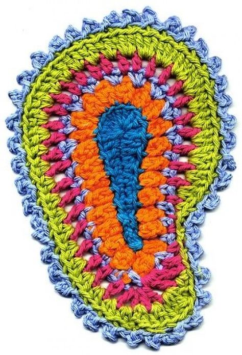Crochet Squares, Crochet Images, Crochet Paisley, Form Crochet, Crochet Motifs, Freeform Crochet, Crochet Applique, Crochet Rug, Crochet Art