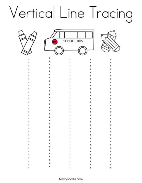 Vertical Line Tracing Coloring Page - Twisty Noodle Trace Line, Prewriting Worksheets, Lines Worksheet, Trace The Lines, Line Tracing Worksheets, Preschool First Day, Line Tracing, Tracing Worksheets Free, Prewriting Skills