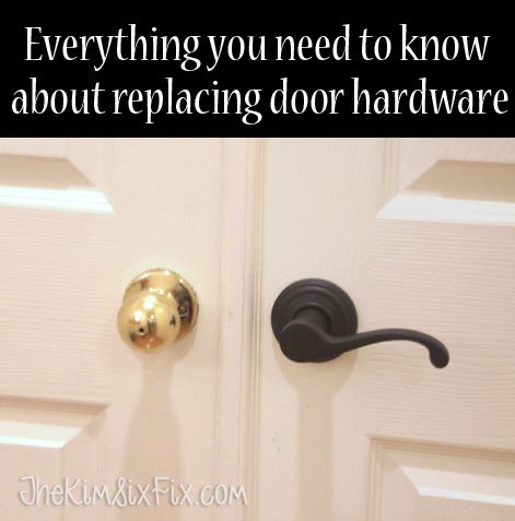 Everything You Need to Know Before Replacing Your Door Hardware via www.TheKimSixFix.com #TheKimSixFix Update Interior Doors, Replacing Interior Doors, Black Door Hardware, Bedroom Door Handles, Update Doors, Black Door Knobs, Interior Door Hardware, Interior Door Knobs, Door Handles Interior