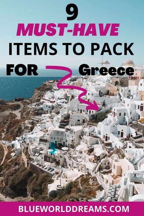 Packing List For Greece In October, What To Bring To Greece, Greece In Fall Outfits, Packing List For Greece In September, Greece Travel Must Haves, Santorini Packing List, Greece Packing List Fall, Greek Packing List, Traveling To Greece Packing Lists