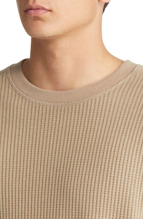 Look forward to the cooler seasons in this waffle-knit sweater made with classic ribbed trims and a relaxed fit. 28" length (size Medium) Crewneck Long sleeves with ribbed cuffs 65% polyester, 35% cotton Machine wash, line dry Imported Waffles, Waffle Knit Sweater, Sweater Making, Barley, Waffle Knit, Knit Sweater, Knitted Sweaters, Men Sweater, Long Sleeves