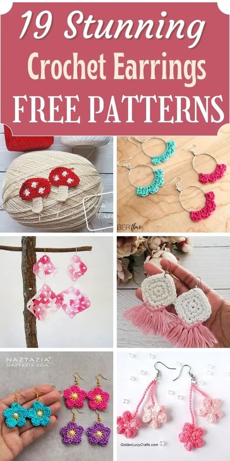 Looking for stylish and unique crochet earrings patterns? Look no further! Our roundup features a wide range of trendy designs and tutorials. From simple and elegant to bold and colorful, we've got you covered. So grab your hook and start creating your own one-of-a-kind crochet earrings today! crochet earrings | crochet patterns | handmade jewelry |DIY jewelry | crochet ideas Amigurumi Patterns, Crochet Earrings Patterns Free, Free Earring Crochet Patterns, Crochet Earrings Pattern Free Simple, Crochet Earrings Diy Tutorials, Free Pattern Crochet Earrings, Mini Crochet Earrings Free Pattern, Crochet Patterns Earrings, Crochet Earing Designs