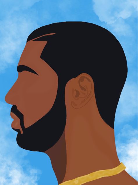 Minimalist side profile of drizzy drake from the nothing was the same album cover Tela, Nothing Was The Same Drake Album Cover Painting, Drake Album Cover Painting Easy, Drake Cartoon Wallpaper, Nothing Was The Same Drake Album Cover, Drawings Of Album Covers, Easy Drake Painting, Drake Painting Canvases Easy, Drake Album Cover Drawing