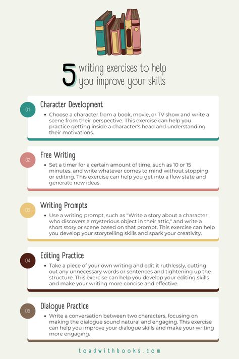 Writing exercises are a great way to improve writing skills and challenge yourself as a writer. Here are five writing exercises to help you improve your skills: Ways To Improve Writing Skills, Tips To Improve Writing Skills, Writer Exercises, Writing Exercises For Beginners, How To Improve Writing Skills, Writing Exercises Writers, Writing Skills Improve, Character Sheet Writing, Novel Writing Outline