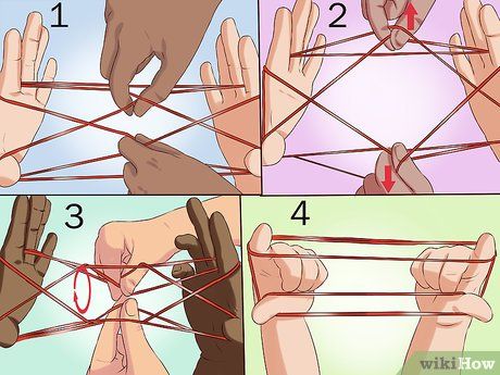 Image titled Play The Cat's Cradle Game Step 10 Games Camping, Volleyball Camp, Camp Games, Cat's Cradle, Night Camping, Games Outdoor, Scout Camp, Games Night, Christmas Gift For Kids