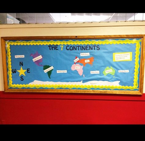 7 Continents Bulletin Board Bulletin Boards, Elementary Bulletin Boards, Seven Continents, 7 Continents, Bulletin Board Ideas, Board Ideas, Bulletin Board, The Unit, Quick Saves