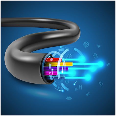 Optical fiber cable concept for communic... | Premium Vector #Freepik #vector #fiber-cable #network-cable #telecommunication #fiber Communication Images, Fiber Optic Internet, Fiber Internet, Communication Technology, Internet Network, Optical Fiber, Fibre Optics, Internet Providers, Creative Poster