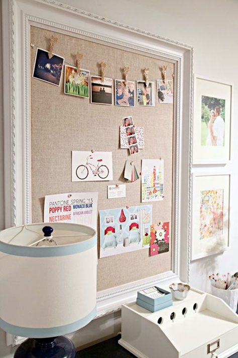 Cool and Inspirational pinboard wall Ideas (35) Pin Board Ideas, Diy Bulletin Board, Cork Boards, Ideas Para Organizar, Diy Casa, Office Crafts, Craft Room Office, Display Board, Cool Ideas