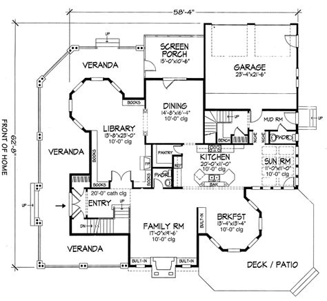 Country, Victorian House Plan 57524 with 4 Beds, 5 Baths, 2 Car Garage Level One Victorian New Build, Victorian Homes Floor Plans, Victorian Floor Plans, Victorian House Plan, Country Victorian, Victorian Style House, Victorian House Plans, Sims House Plans, Attic Renovation