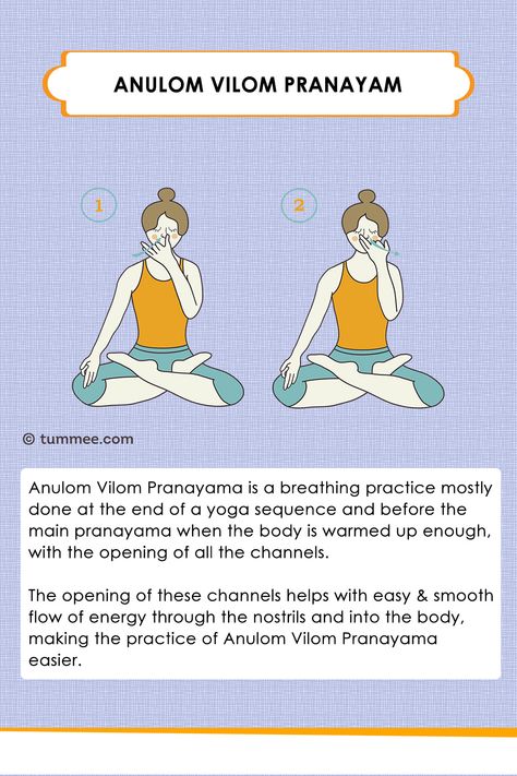 Learn Anulom Vilom Pranayama at https://www.tummee.com/yoga-poses/anulom-vilom-pranayama  Anulom Vilom Pranayama is done inhaling from one nostril and exhaling through the other.This pranayama instantaneously creates harmony between the right and left nostrils so that one is balanced in terms of the body and the breath.  Visit https://www.tummee.com to view 3000+ yoga poses and build your own sequences for your yoga classes.  #pranayama #yogameditation #tummeeyoga #yogateacher #anulomviloma Anulom Vilom Pranayam, Yoga Sequencing, Yoga Breathing Techniques, Daily Yoga Routine, Yoga Nidra Meditation, Jivamukti Yoga, Pranayama Yoga, Pranayama Breathing, Hiit Workout Videos