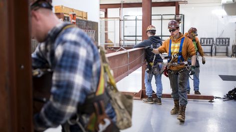 While many students aim for college, high-paying trade jobs sit empty. : NPR Trade Jobs, Skilled Trades, Vocational Education, College Recruiting, Vocational School, School Jobs, American High School, Business English, Graduate Degree