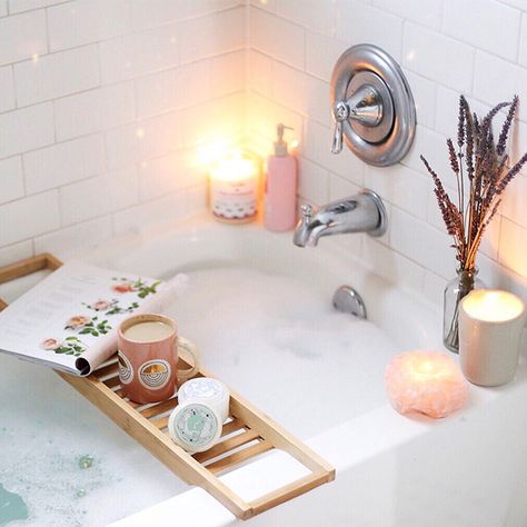 9 Essentials For Every Bath Lover - Inspired By This Bath Goals, Bath Aesthetic, Long Bath, Dream Bath, Mental Health Awareness Month, Bath Essentials, Up House, Relaxing Bath, Best Candles