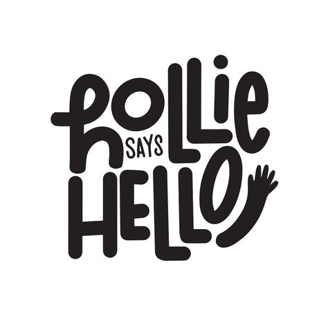 Hello Typography Graphic Design, Logo Design Wordmark, Fun Fonts For Logo, Hello Logo Design, Cute Typography Logo, Podcast Logo Ideas Aesthetic, Funky Logo Design Ideas, Childish Typography, Two Word Logo