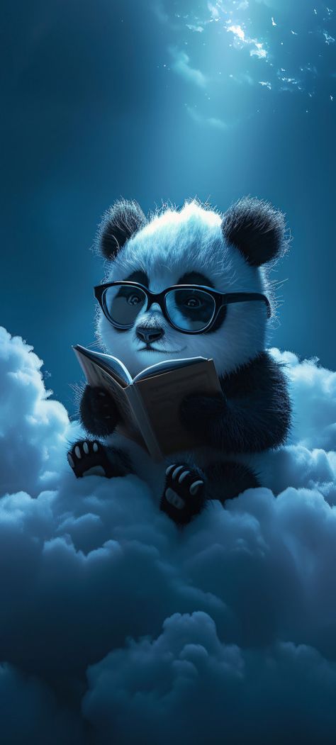 "Panda Wallpaper - Cute Panda Reading a Book on Phone" Panda Bears Wallpaper, Bears Wallpaper, Panda Wallpaper, Unique Pictures, Panda Bears, Panda Wallpapers, Cool Wallpapers, Reading A Book, On Phone