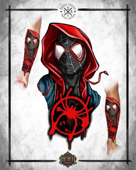 Done by David. Who else would love to see Miles Morales join the MCU? Maybe in the next @spidermanmovie I’d love to tattoo this Miles design, If you like this design or want something custom and unique, feel free to get in touch 🙂 Thanks for looking. Please like and share. #inkdentattoostudio #uktattoo #tattoolifestyle #skindeep_uk #totalltattoo #blackpooltattoo #blackpool #tattoo #tattoolove #tattoowork #tattoolife #neotraditional #neotraditionaltattoo #neotrad #neotradtattoo Mile Morales Tattoo, Miles Morales Tattoo Design, Comic Tattoo Design, Miles Morales Tattoo Ideas, Comic Tattoo Ideas, Miles Morales Dibujo, Spiderverse Tattoo, Miles Tattoo, Miles Morales Tattoo