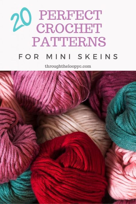 Perfect Crochet Patterns For Mini Skeins | Through The Loop Yarn Craft Amigurumi Patterns, Table Runners Patterns, Mini Skein Projects, Crochet Table Runners, Free Heart Crochet Pattern, Crochet Lanyard, Yarn Crafts Crochet, Scrap Crochet, Handmade Tops