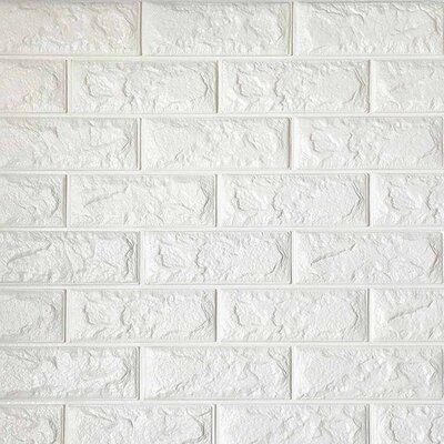 White brick 3D wall panels self adhesive peel wallpaper is made of soft PE foam. The textural look of brick wallpaper will bring you a realistic textured feel and adds rustic charm to any space in your home. | Loon Peak® L 65.6’X W 27.6’’ Self-Adhesive Wall Panels Faux Foam Brick Wallpaper in White, Size 27.6 W in | Wayfair | Home Decor White Brick Texture Seamless, White Brick Texture, Cladding Wallpaper, Brick Wallpaper Bedroom, Wallpaper Texture Seamless, Peel Wallpaper, 3d Brick Wallpaper, White Bricks, White Brick Wallpaper