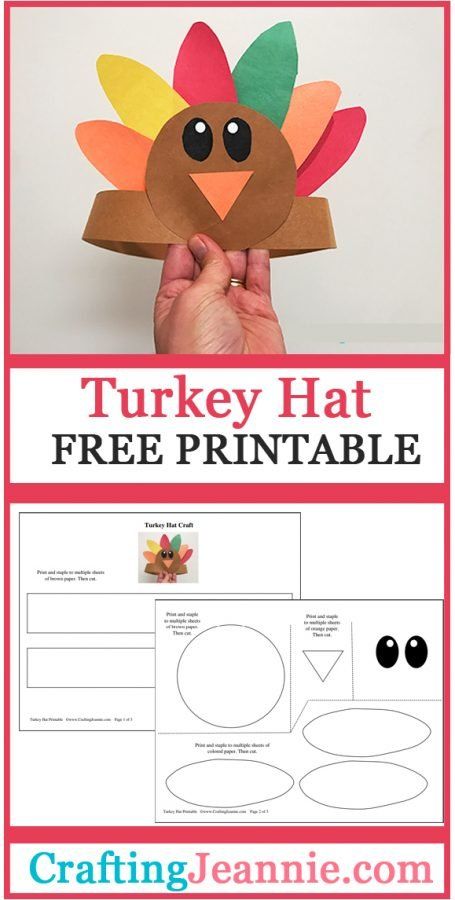 Use the free printable template to make this cute turkey hat! It's perfect for Thanksgiving, classrooms, preschool and more! The kids will love making it and wearing it. #CraftingJeannie #Turkeyhat #turkeyheadband #thanksgivingcraft Turkey Hats Preschool, Thanksgiving Hats For Preschoolers, Turkey Template Printable Free, Turkey Free Printable, Thanksgiving Hats, Turkey Headband Craft, November Preschool, Turkey Headband, Thanksgiving Headbands