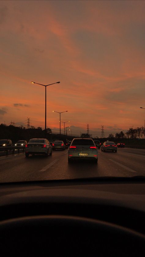 Nature, Road Sunset Aesthetic, Sunset Road Aesthetic, Car Sunset Aesthetic, Sunset Car Aesthetic, Car Trip Aesthetic, Car Sunset, Aesthetic Road, Driving Aesthetic