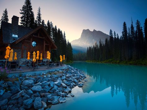 Field, British ColumbiaThe Canadian Rockies are an adventurer's paradise no matter the season. In the winter, dog sledding, ice skating, and snowshoeing replace the white water rafting, rock climbing, and hiking of the warmer months. Good thing, then, that guests of Emerald Lake Lodge can indulge in some stick-to-your-ribs fare before turning into their fire-warmed cabins. Emerald Lake Canada, Emerald Lake Lodge, Lakeside Resort, Yoho National Park, Arte Alien, Canada Photos, Lake Lodge, Emerald Lake, Lake Resort