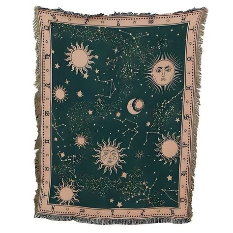 Rug / Tapestry / Blank / Throw Brand New. Woven Material. Heavy And Moderate Thickness. Can Be Used As A Throw Blanket, Rug, Or Wall Tapestry. Size: 130cm X 160cm Constellations, Rug Tapestry, Tapestry Rug, Blanket Rug, Star Constellations, Green Cream, Blankets & Throws, Wall Tapestry, Shop House