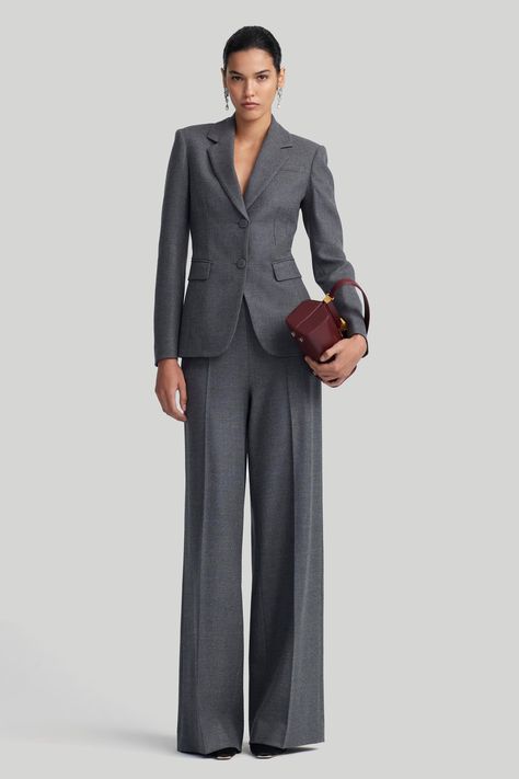 The Clio pants are precision-tailored in Italy to a floor-sweeping, wide-leg silhouette. Note the flattering high-rise waist and elasticated back. Get The Look, Tailored Jacket, Silhouette Cut, Waist Belt, Chest Pocket, Wool Blend, Wide Leg, High Rise, In Italy