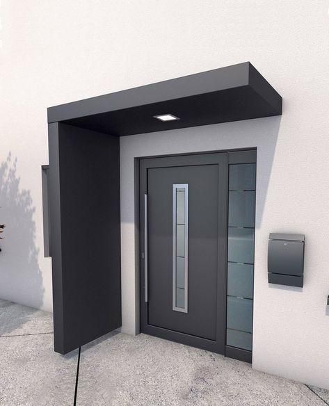 Door Canopy Modern, Front Door Canopy, Modern Entrance Door, Contemporary Front Doors, House Cladding, Modern Entrance, Building A Porch, Modern Front Door, Door Canopy