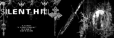 Emo Banner Youtube, Cybergoth Anime Banner, Gothic Banner Aesthetic, Gothic Twitter Banner, Silent Hill Banner Discord, Silent Hill Discord Banner, Black And White Emo Banner, Black And White Y2k Banner, Emo Youtube Banner 1024 X 576