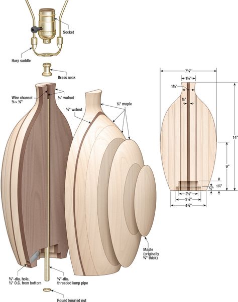 Wood lamp base